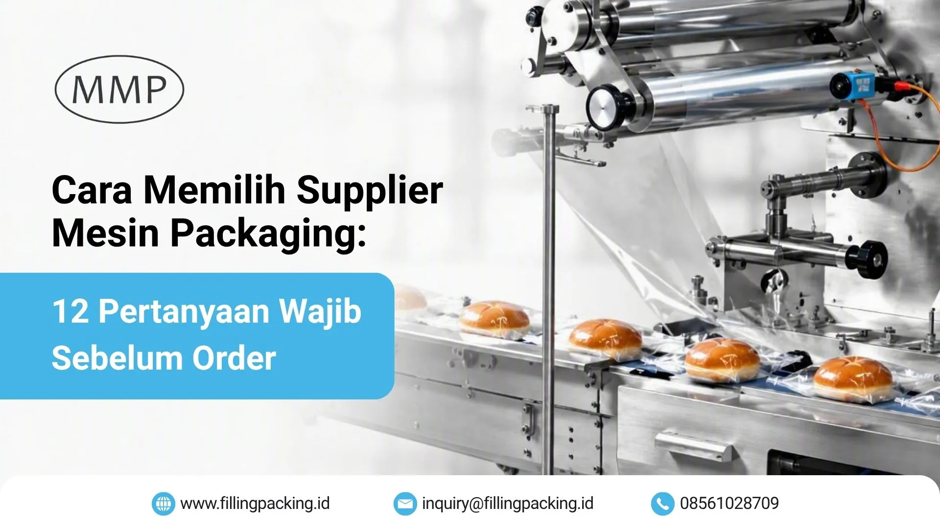 Banner artikel cara memilih supplier mesin packaging dengan 12 pertanyaan wajib sebelum order