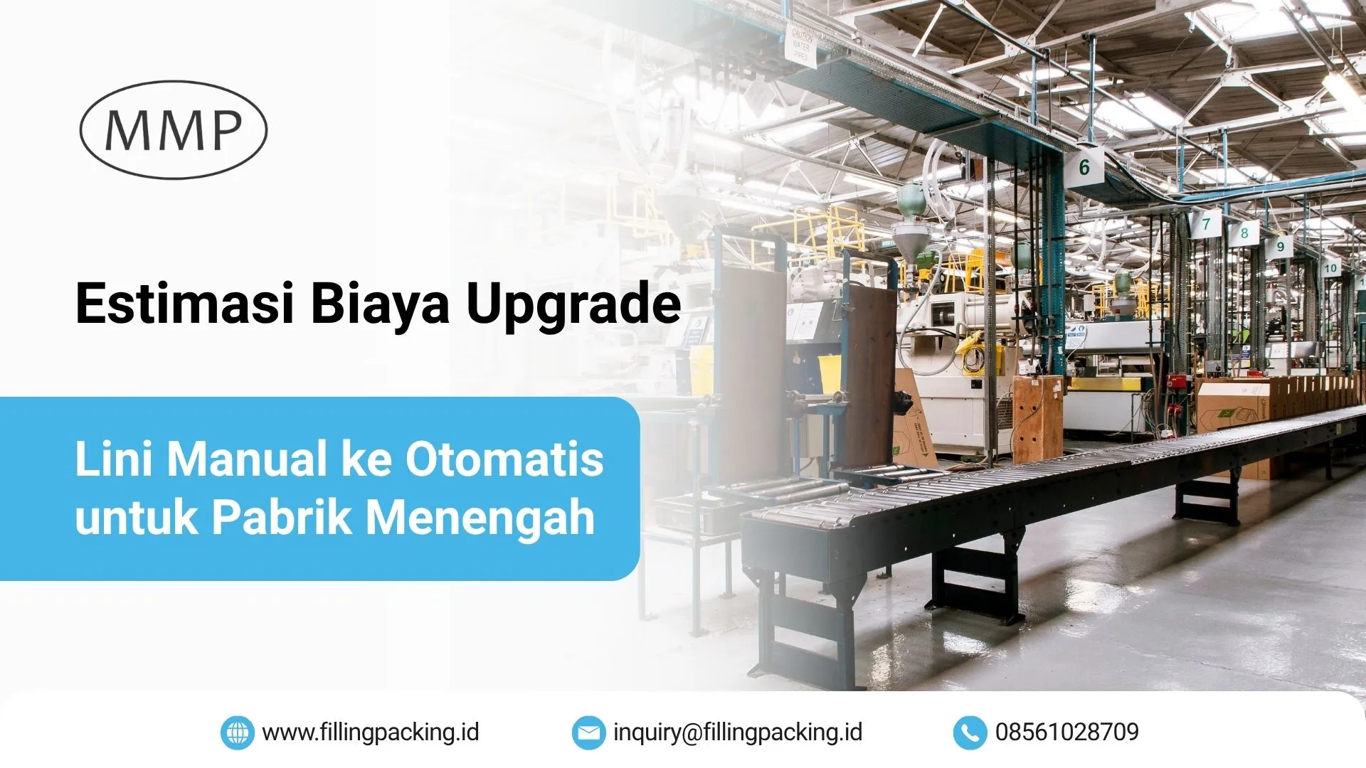 Banner artikel estimasi biaya upgrade lini manual ke otomatis untuk pabrik menengah