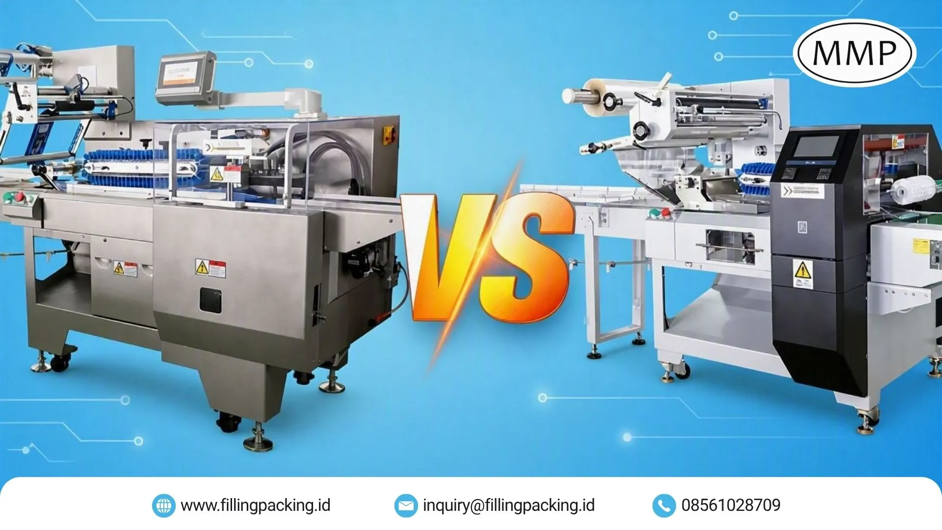 Flow Wrap Box-Motion vs Rotary Sealer: Mana yang Lebih Hemat Film? Banner artikel perbandingan flow wrap box-motion dan rotary sealer dari sisi penghematan film