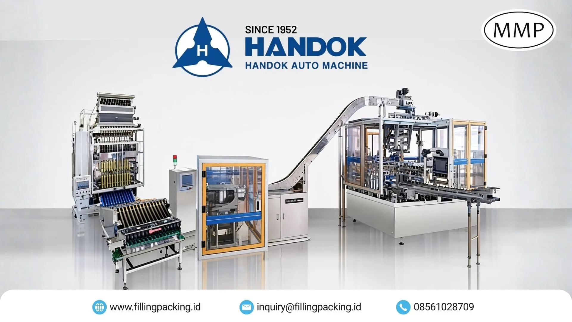 Lini mesin pengemas Handok Auto Machine Korea yang dipasok MMP sebagai perwakilan lokal tunggal di Indonesia